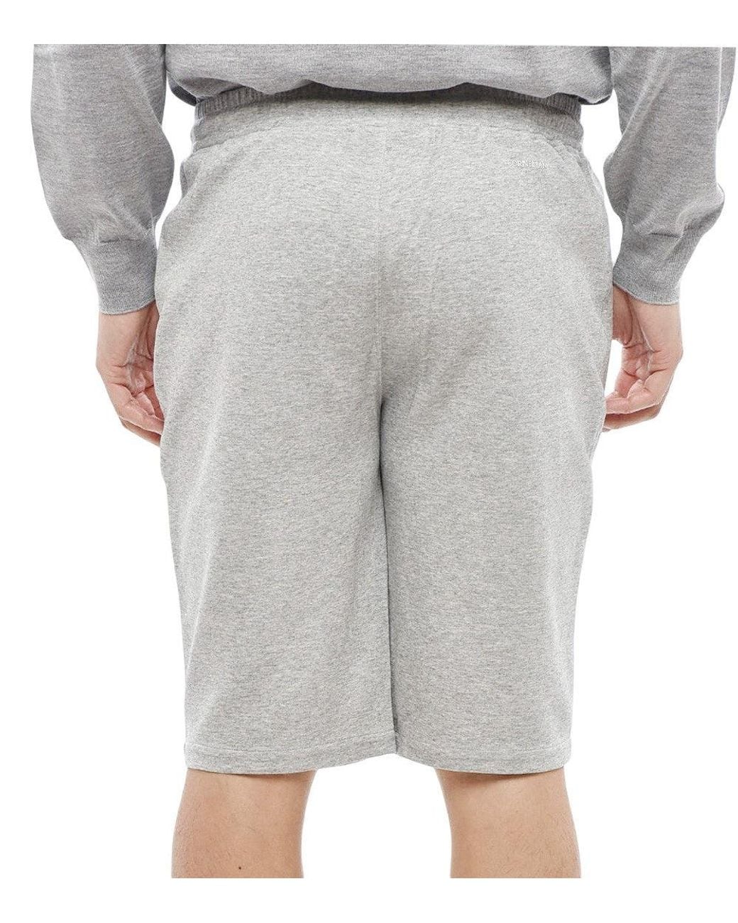 Corneliani Gray Drawstring Track Shorts for men