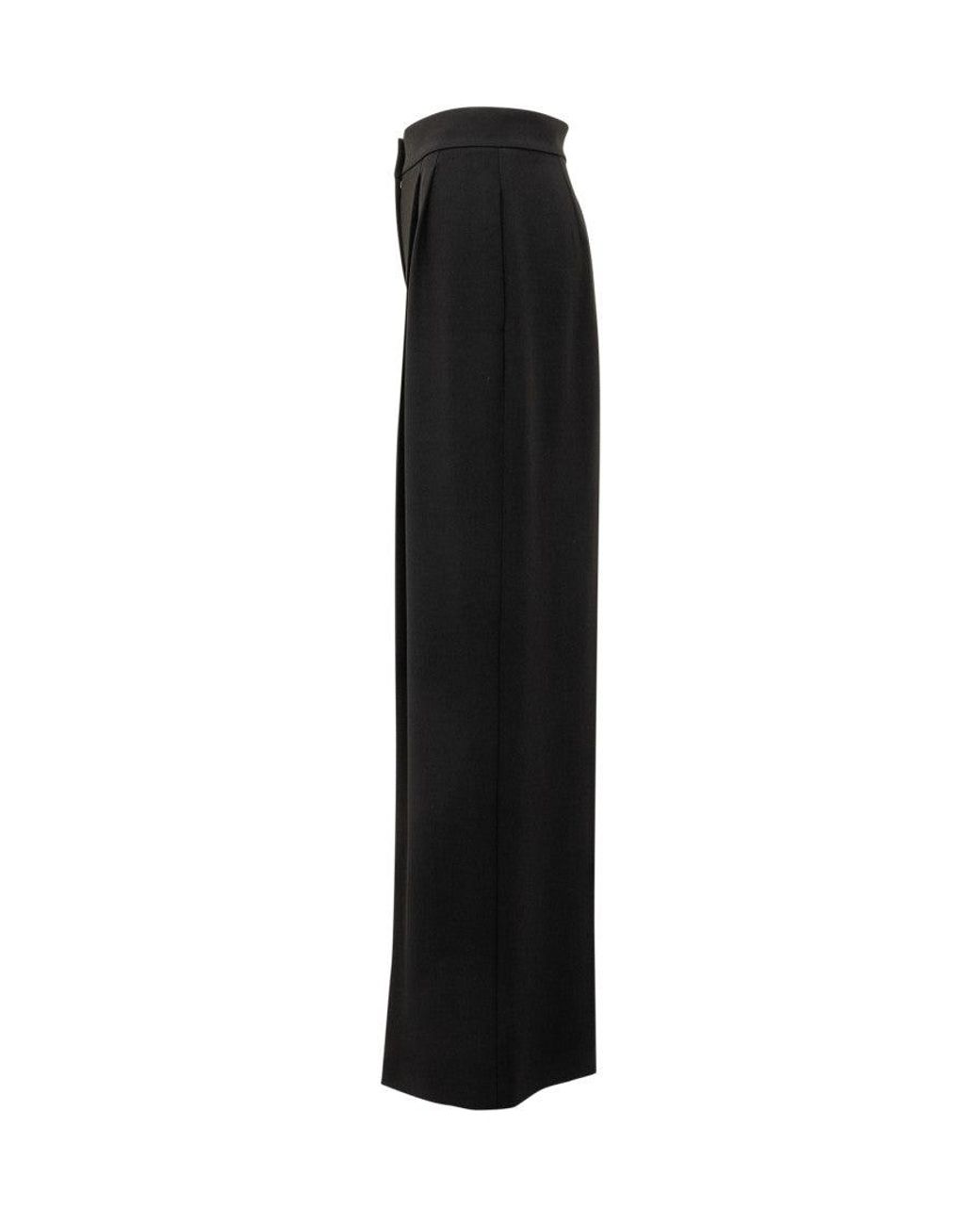 Alberta Ferretti Black Tailored Pleated Pants