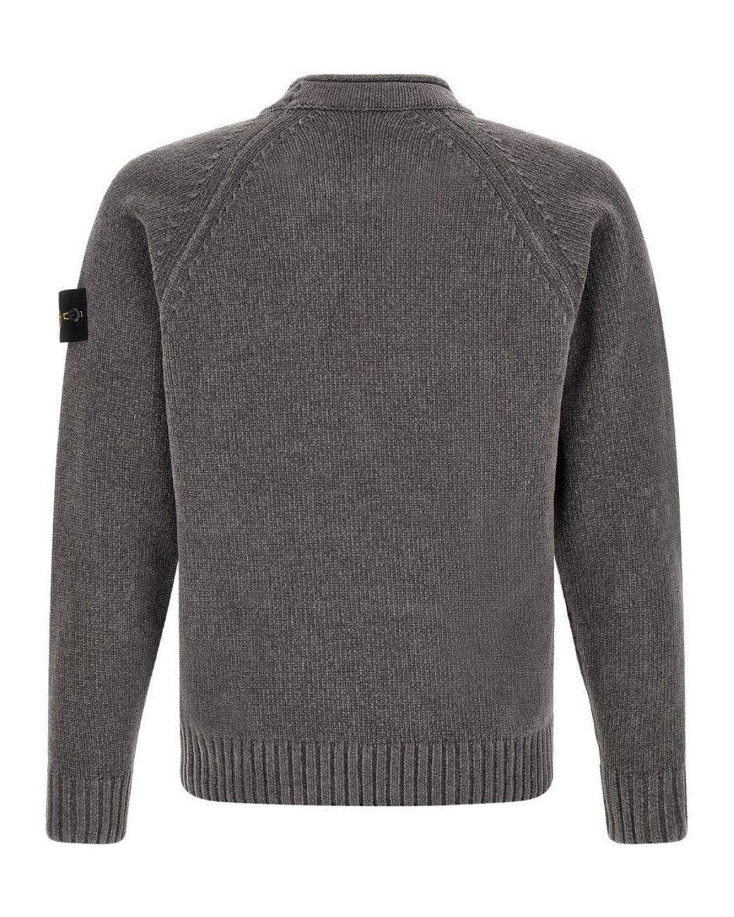 Stone Island Gray Dark Knitted Sweater for men