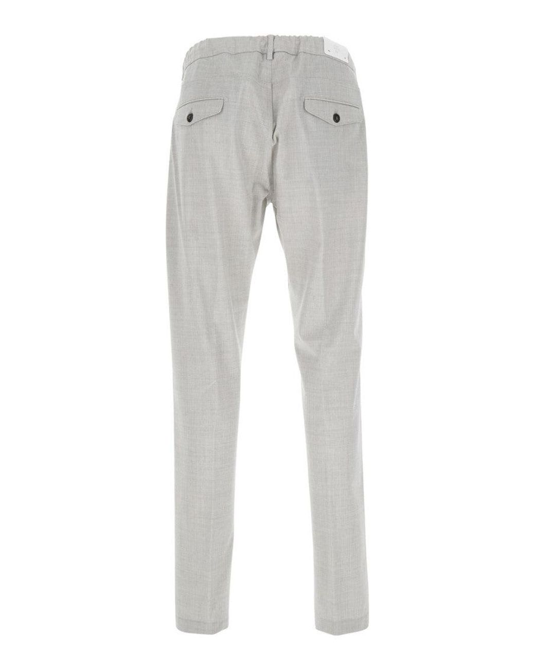 Eleventy Gray Slim Drawstring Trousers for men