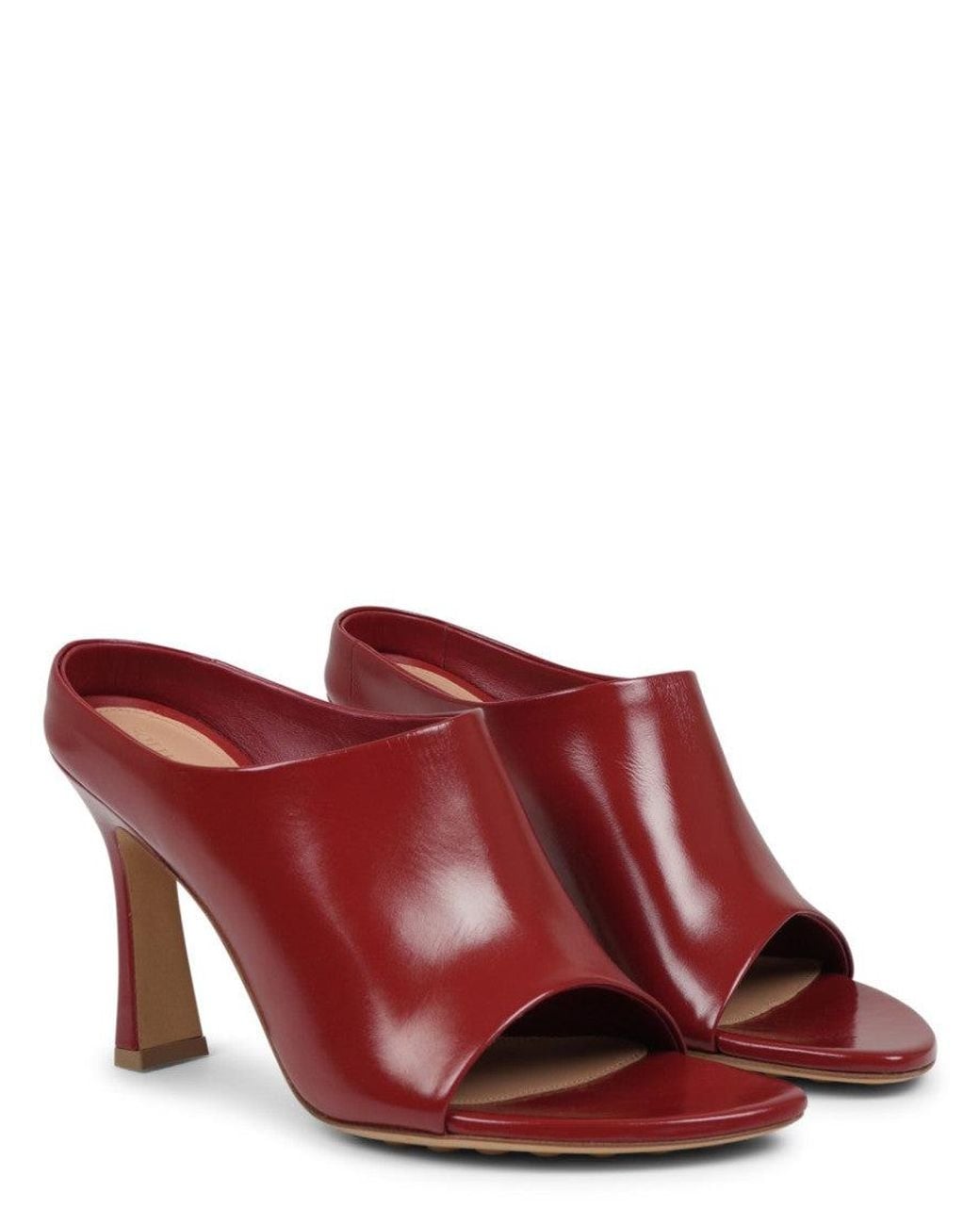 Bottega Veneta Red Mule Shoe Frog Lamb Leather Sandal