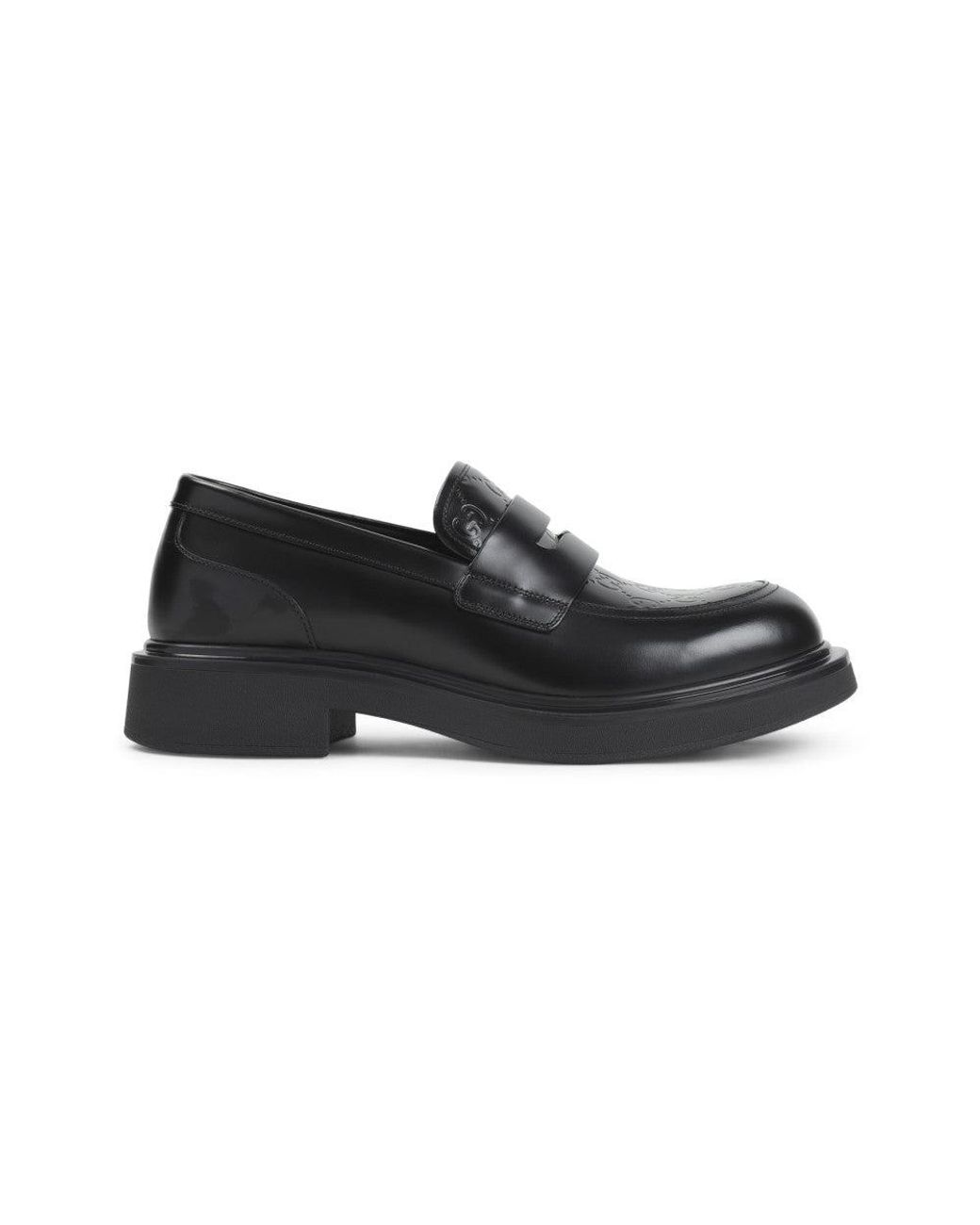Gucci Black Enki Calf Leather Loafers for men