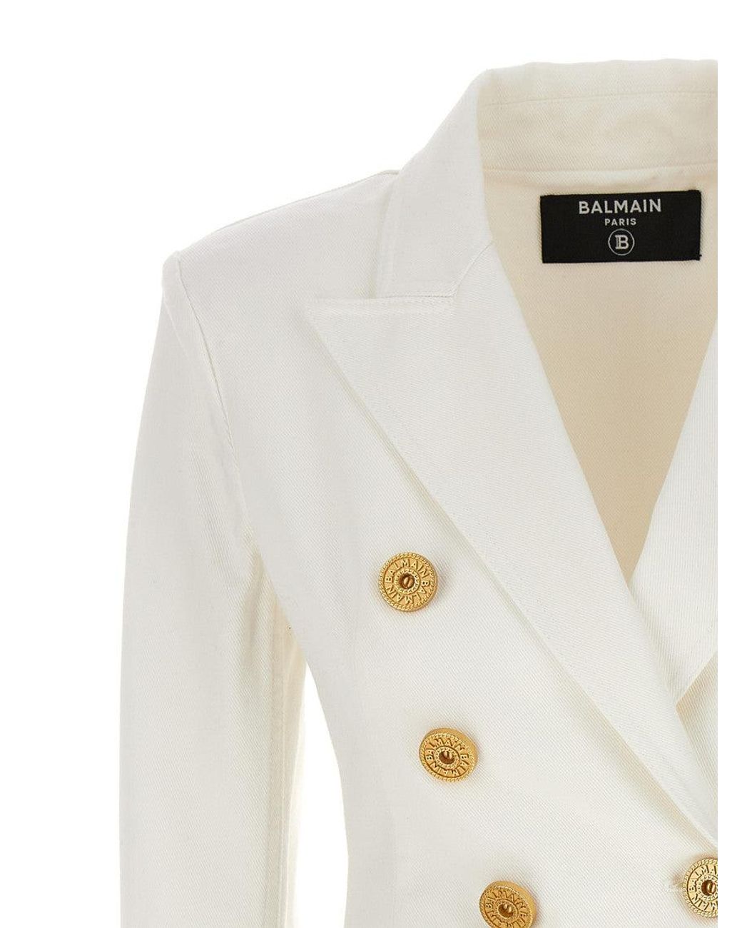 Balmain White Double-Breasted Blazer