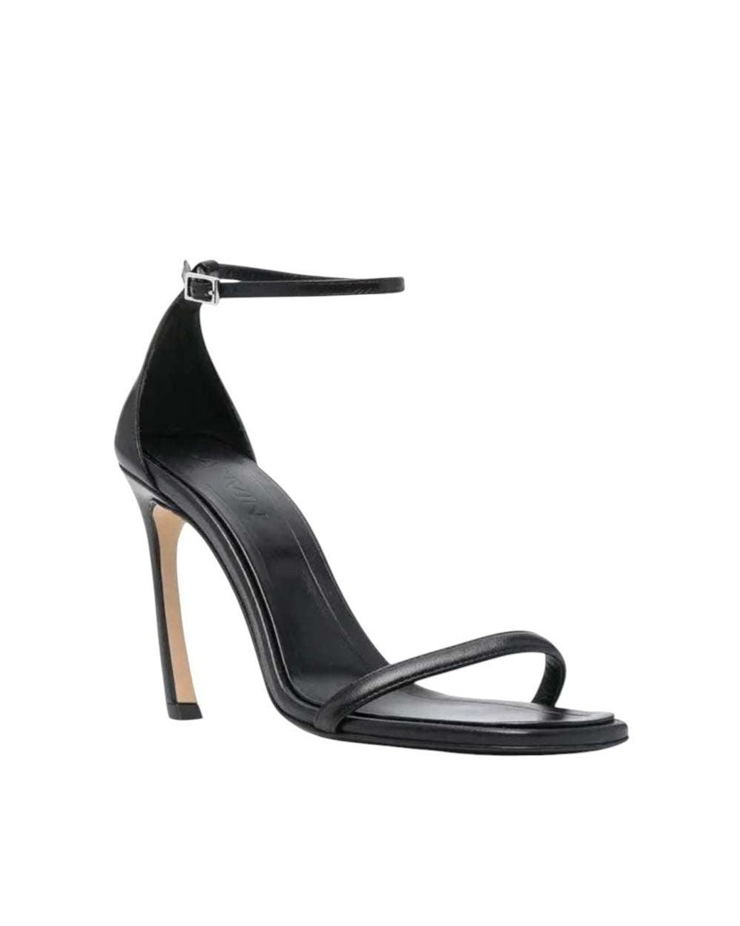 Lanvin White Ankle-Strap Leather Heels