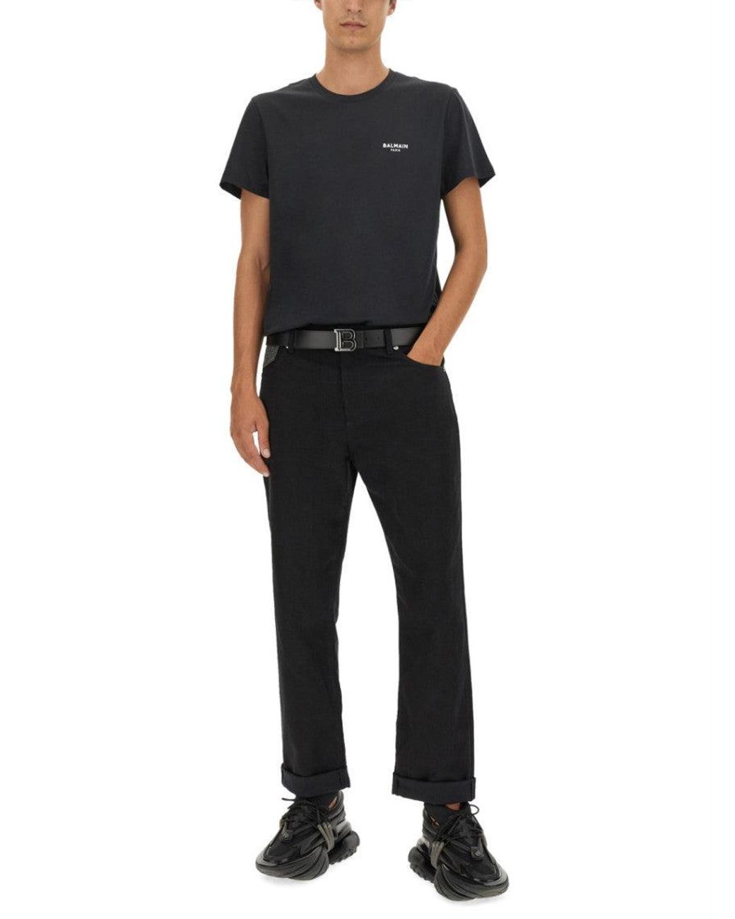 Balmain Black Regular Fit Denim Jeans for men
