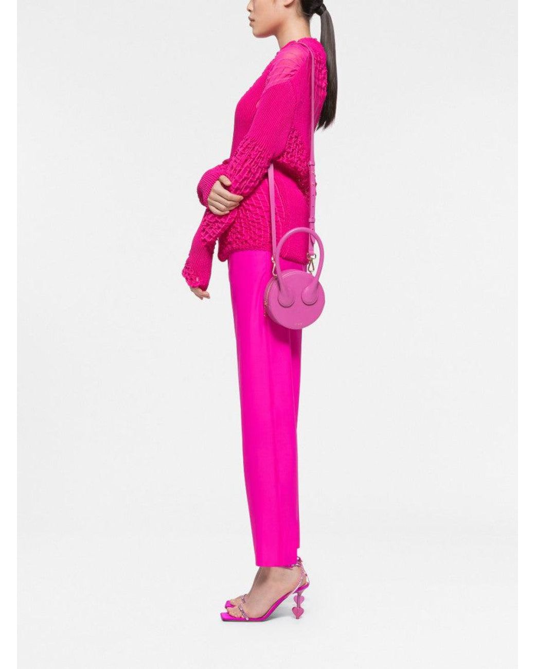 AZ FACTORY Pink Leather Mini Crossbody Bag