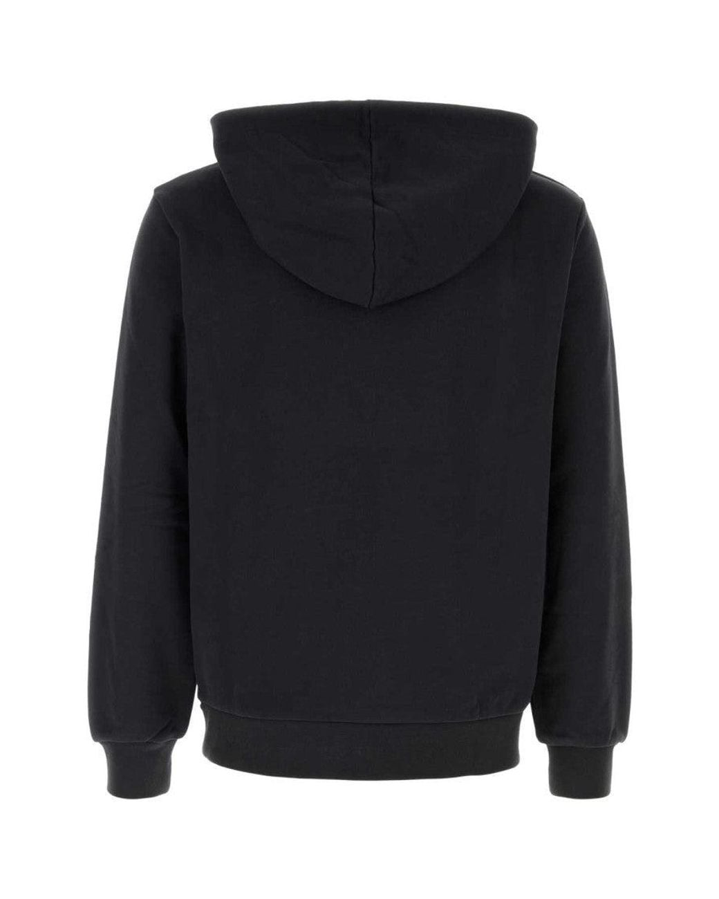 A.P.C. Black Regular Logo Hoodie for men