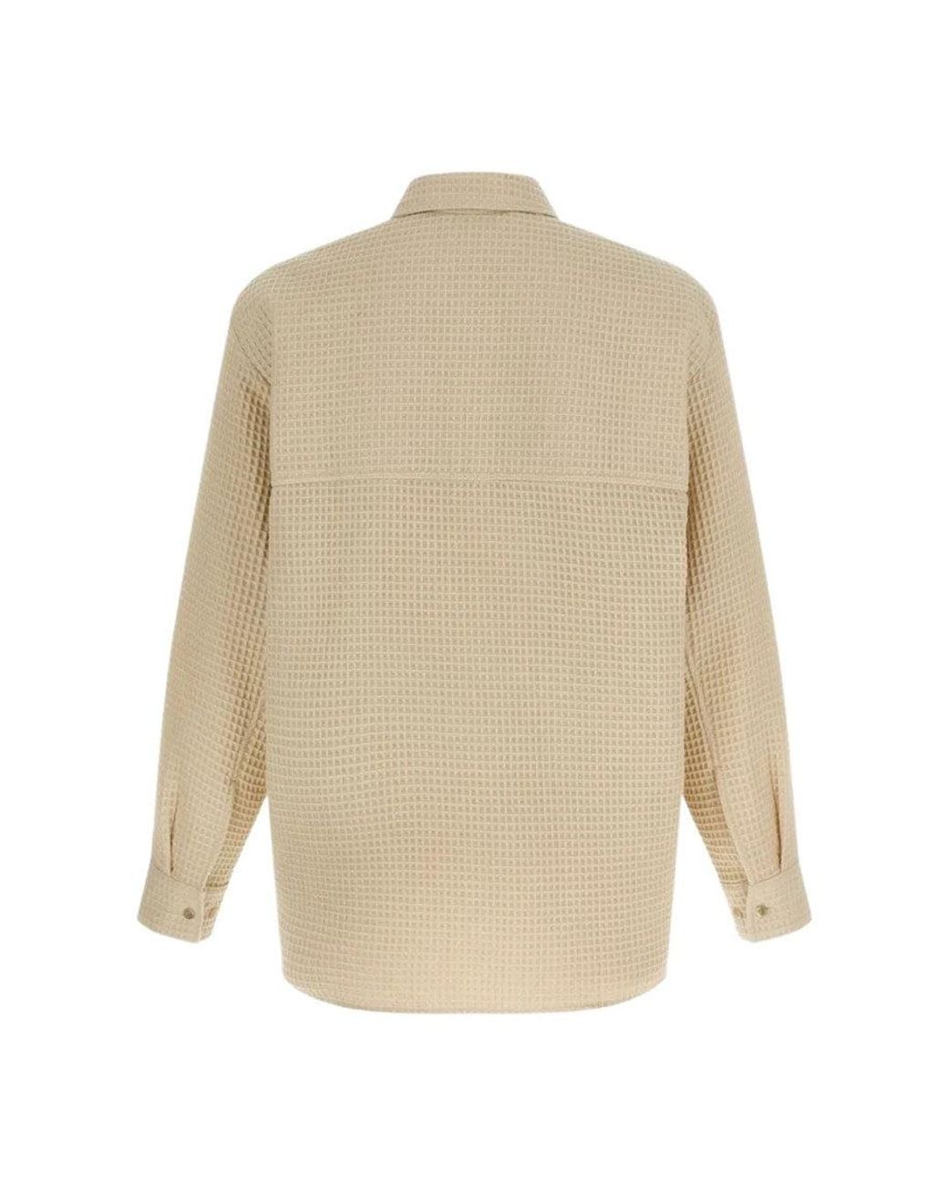 Séfr Natural Ivory Waffle Shirt for men