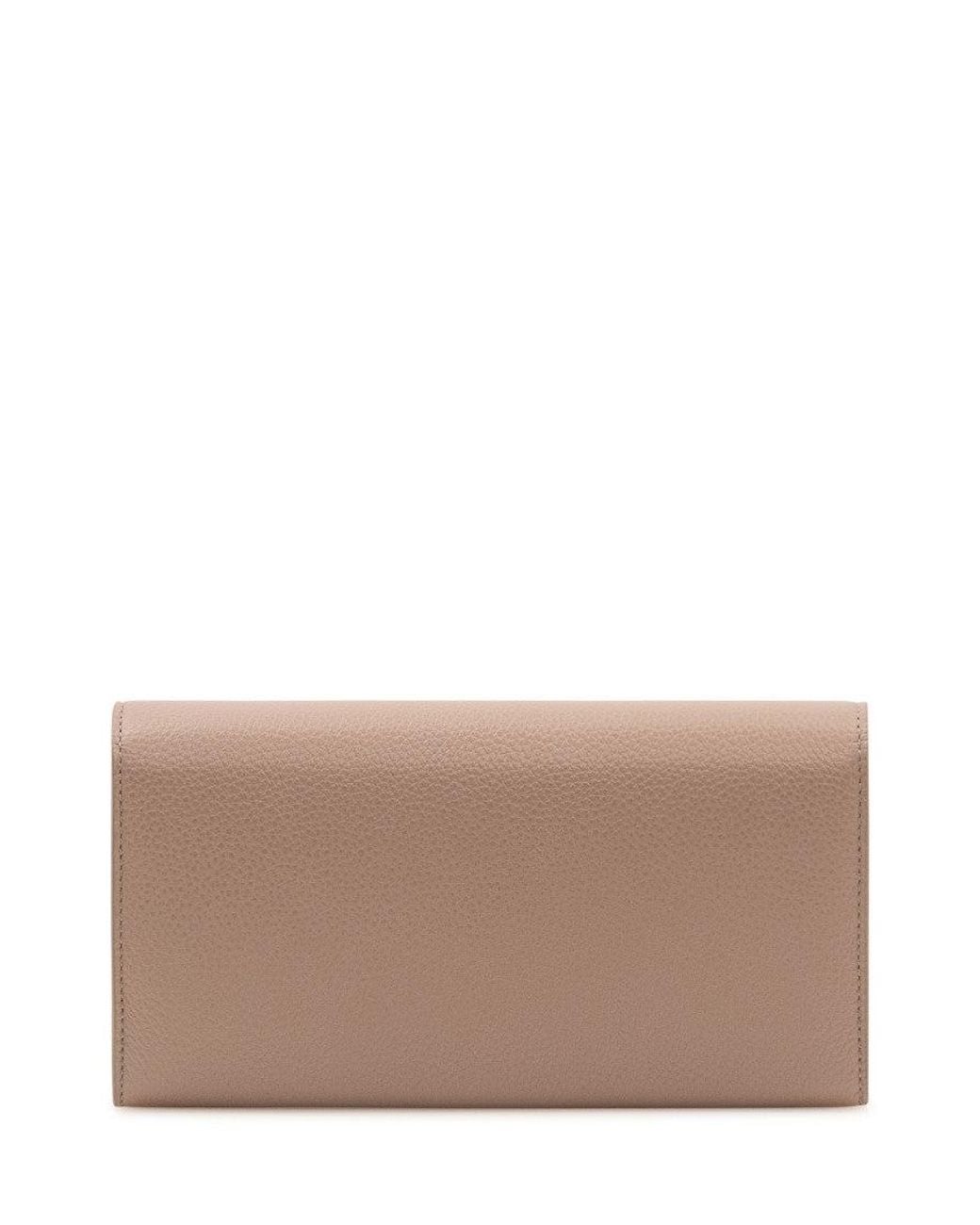 Ferragamo Brown Taupe Gancini Clutch