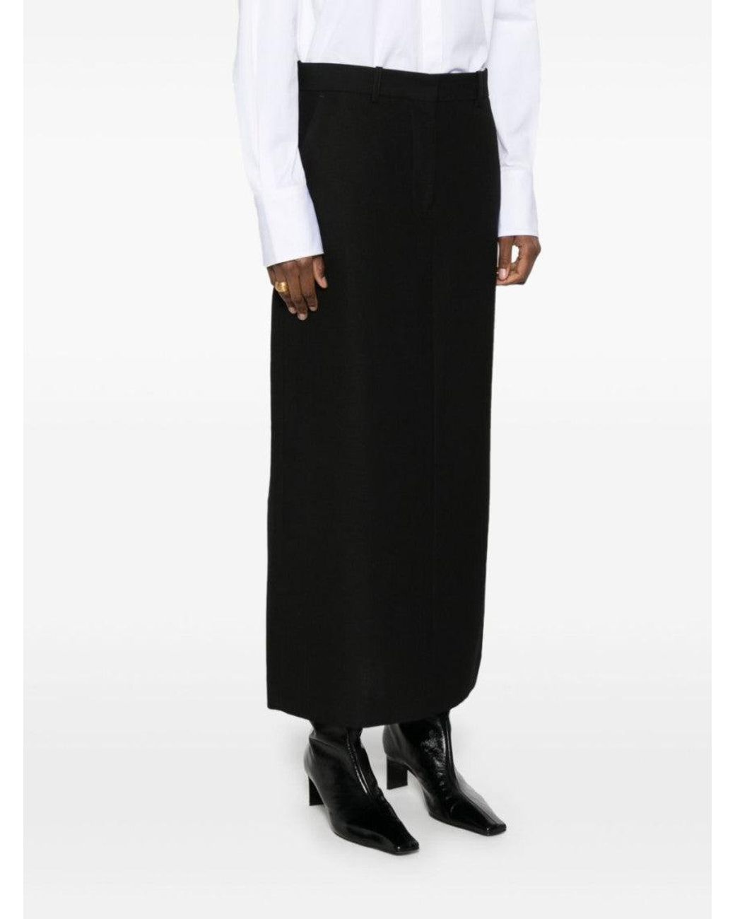Totême Black Long Straight Skirt
