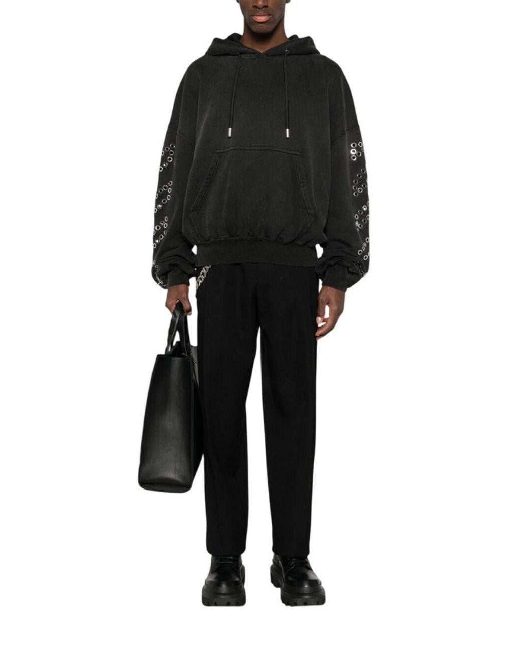 Off-White c/o Virgil Abloh Black Embellished Hoodie for men