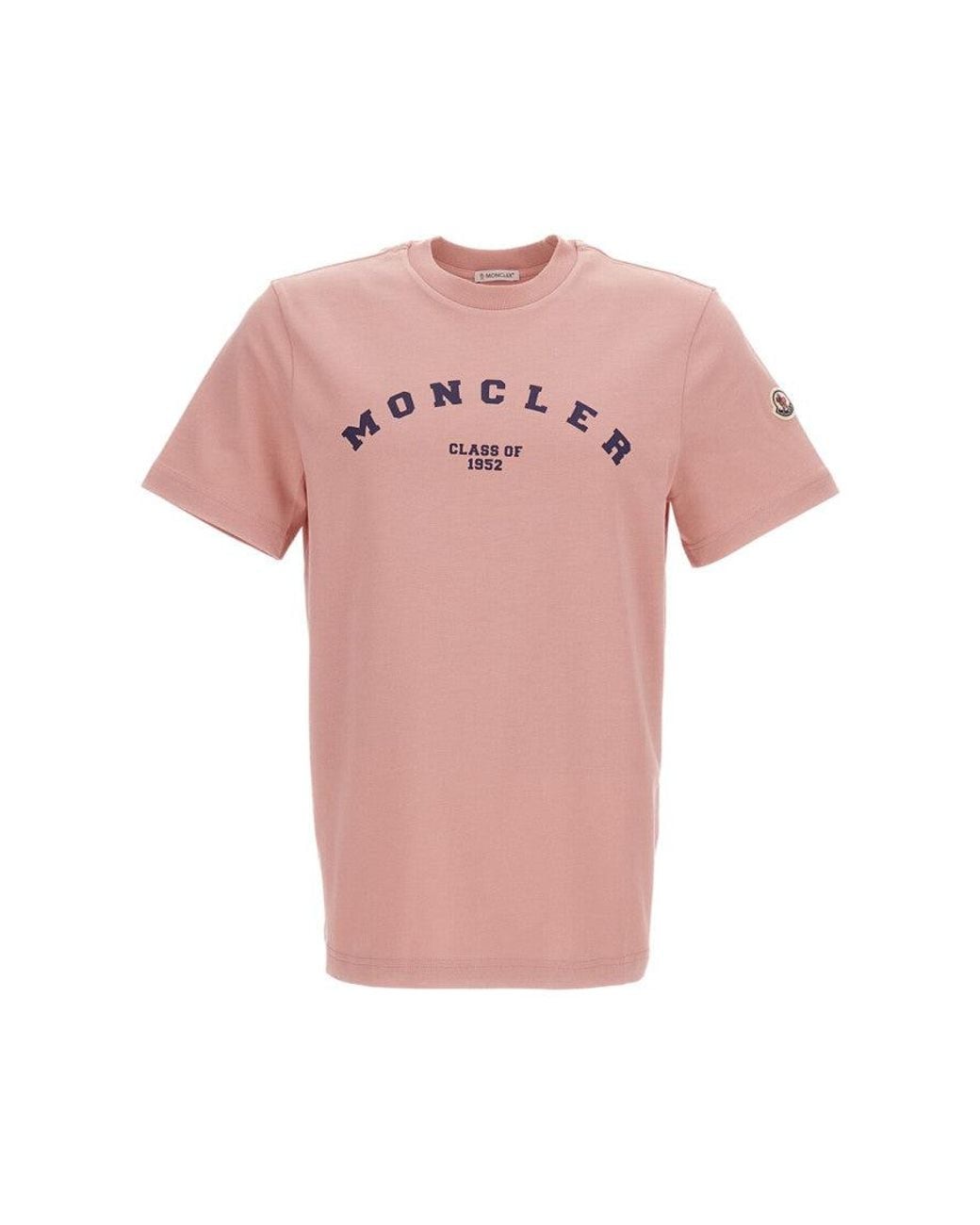 Moncler Pink Logo T-Shirt for men