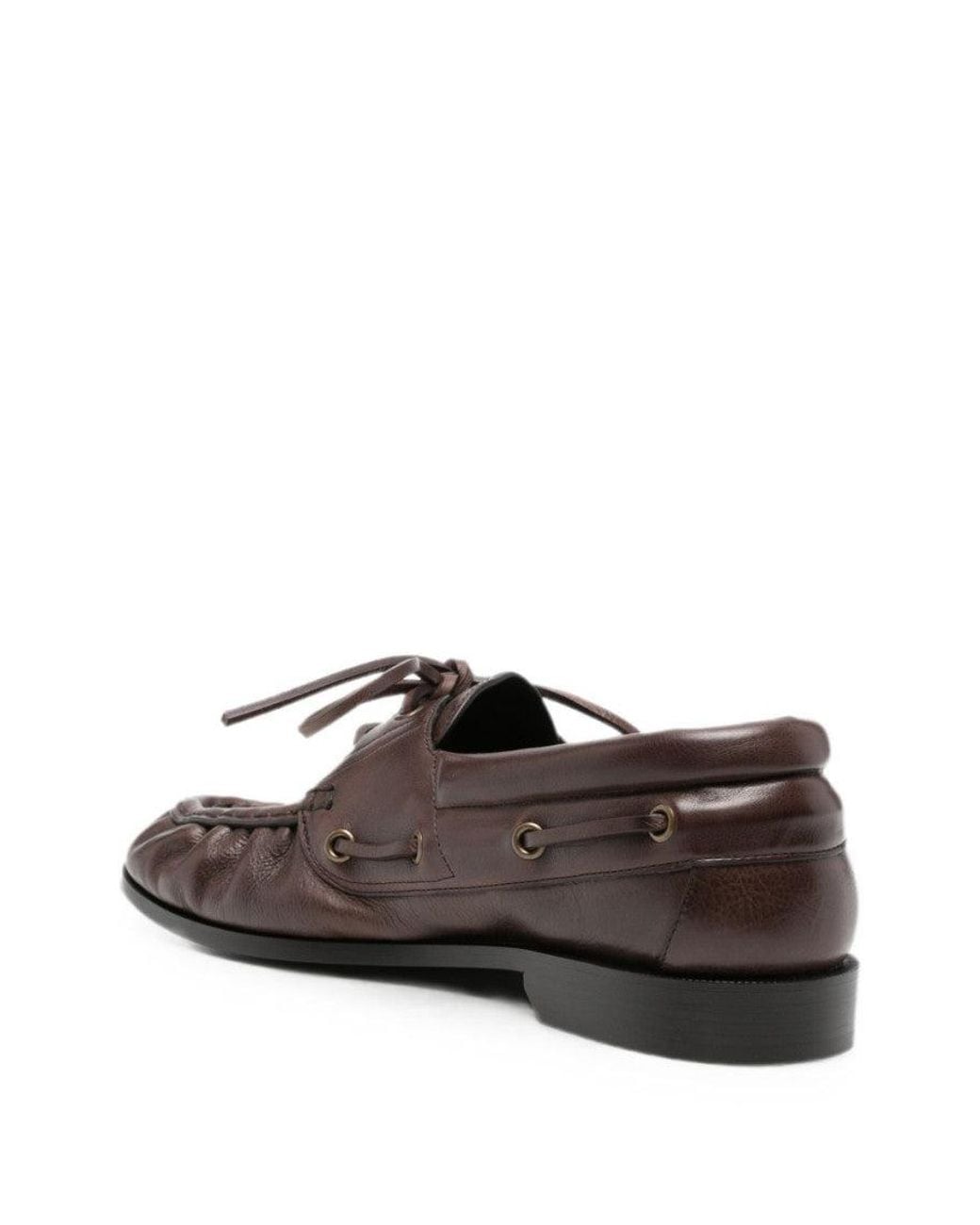 Saint Laurent Brown Leather Lace Up Shoes for men