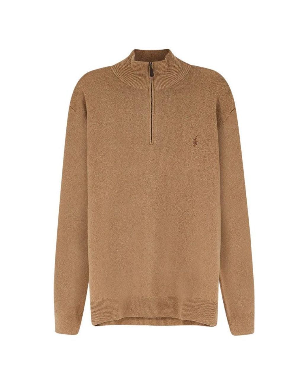 Polo Ralph Lauren Brown Quarter-Zip Sweater for men