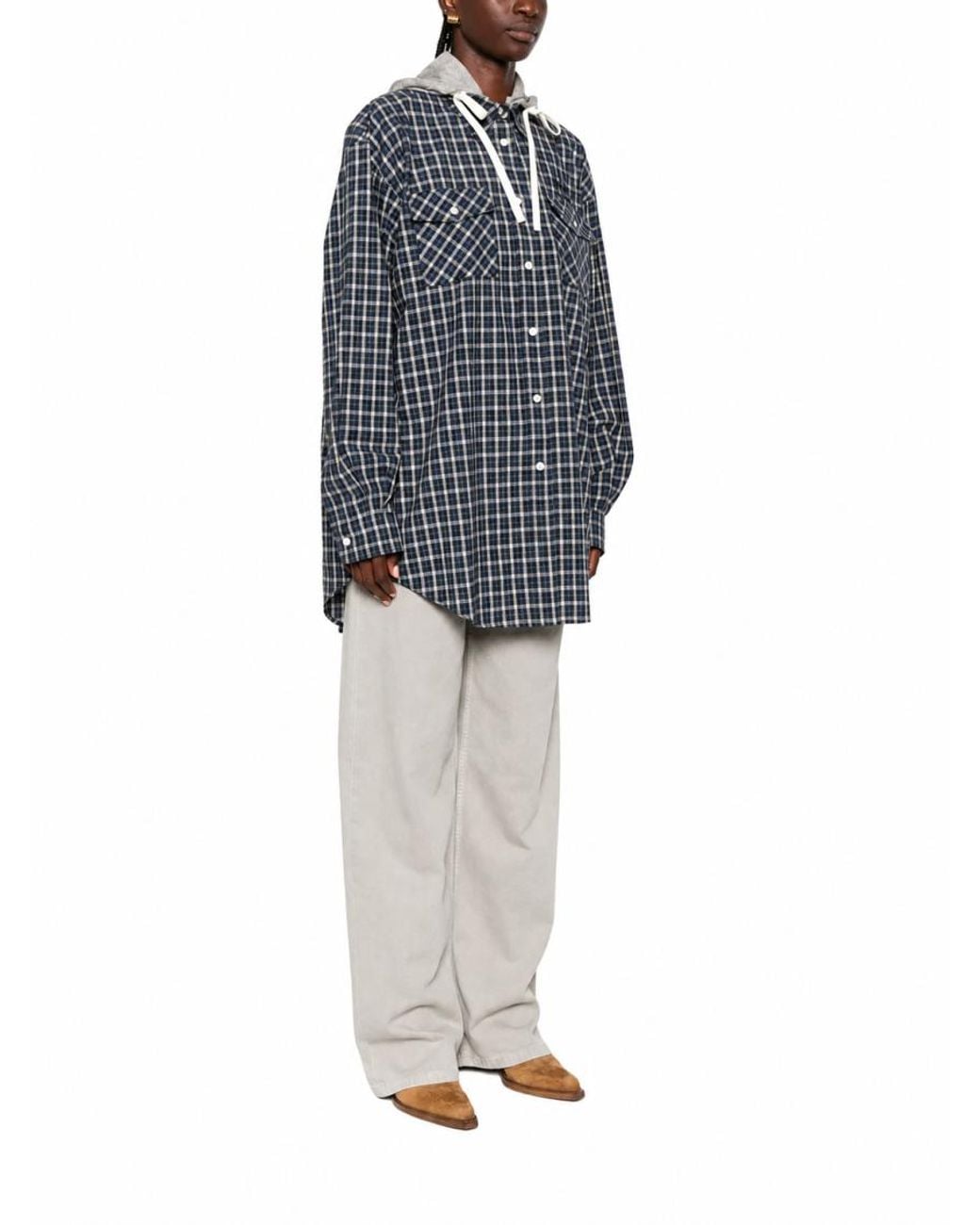 Miu Miu Blue Regular Checks Shirt