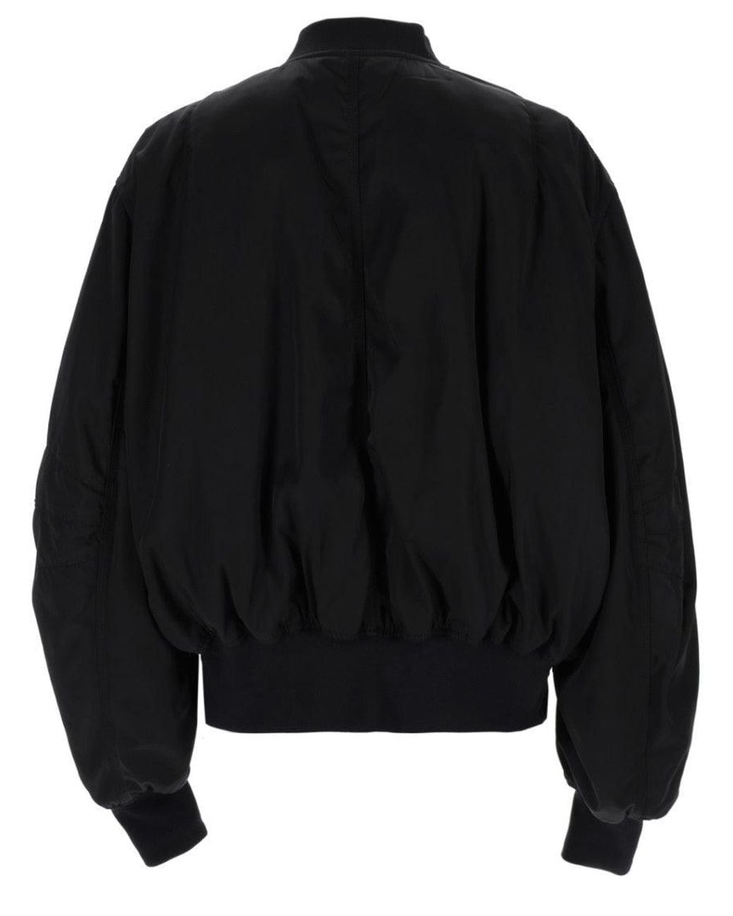 The Attico Black Solid Mock Collar Jacket