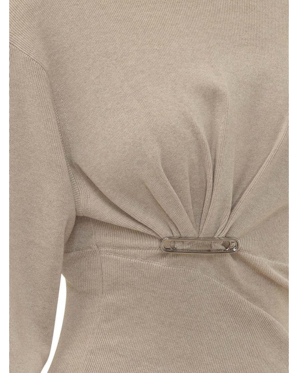 Lanvin White Draped Knit Jumpsuit