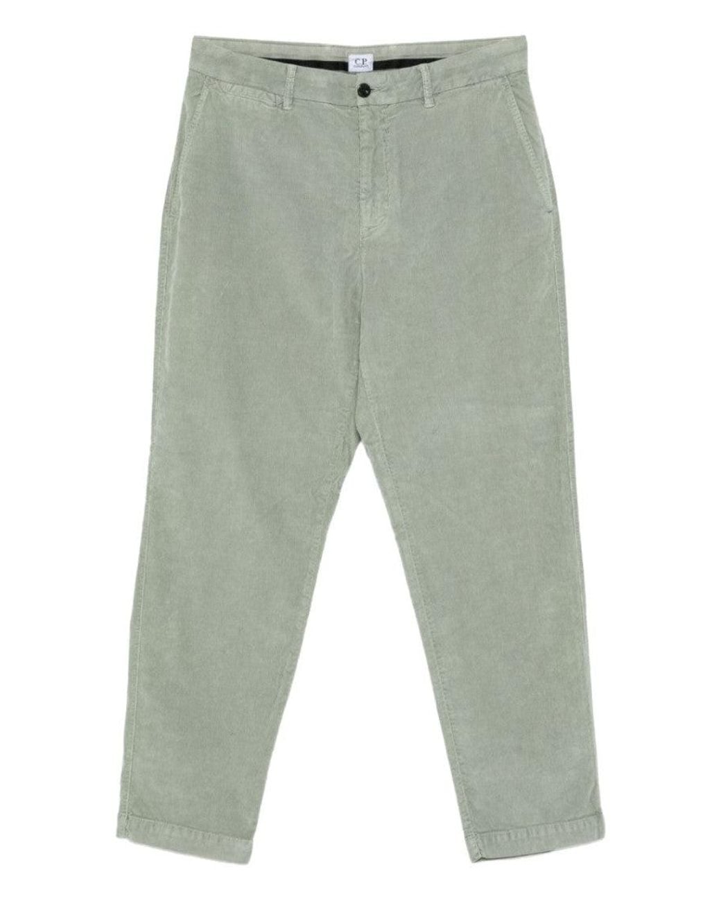 C P Company Green Sage Corduroy Trousers for men