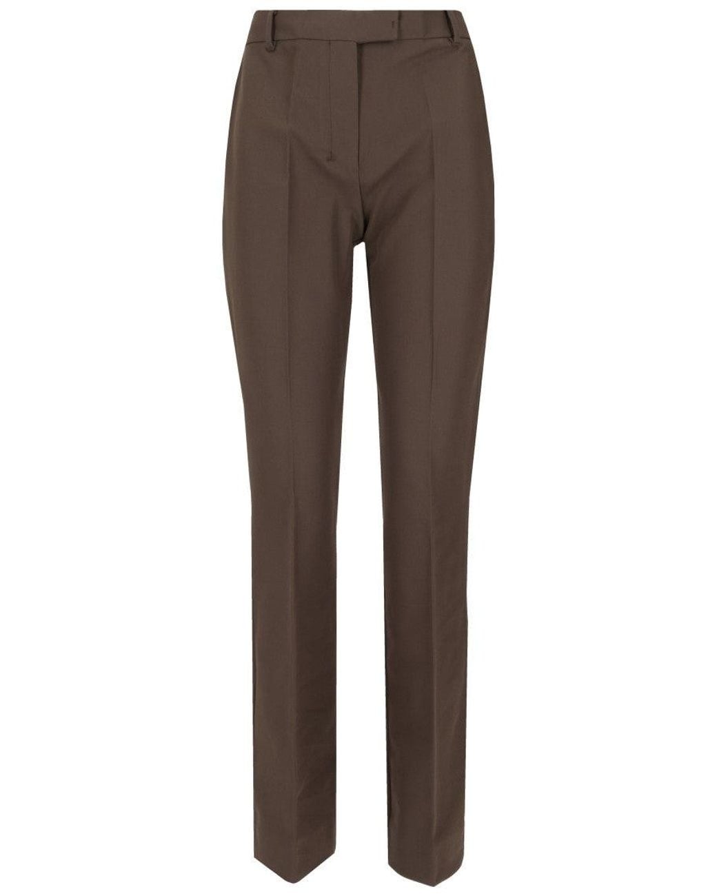Max Mara Brown Regular Flat Front Pant