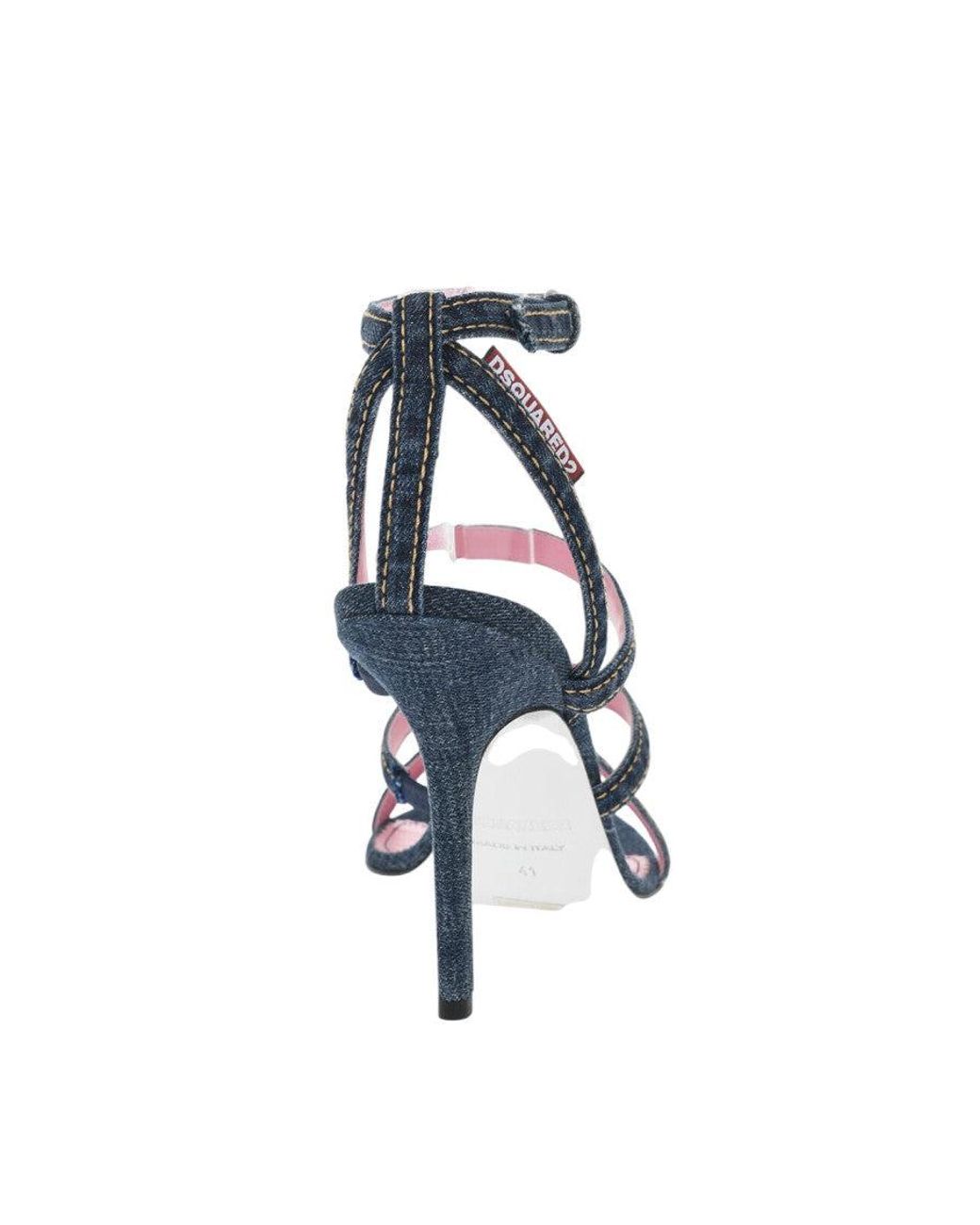 DSquared² White Ankle Strap Heels