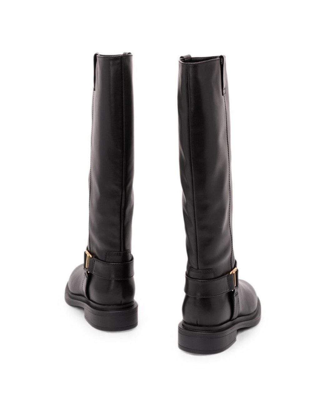 Twinset Black Logo Leather Boots