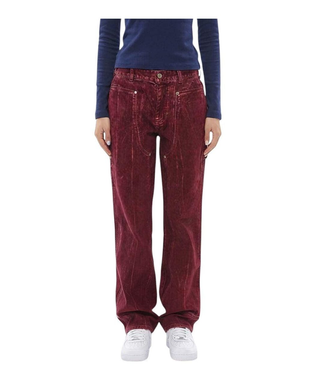 Stella McCartney Red Relaxed Flat Front Pants