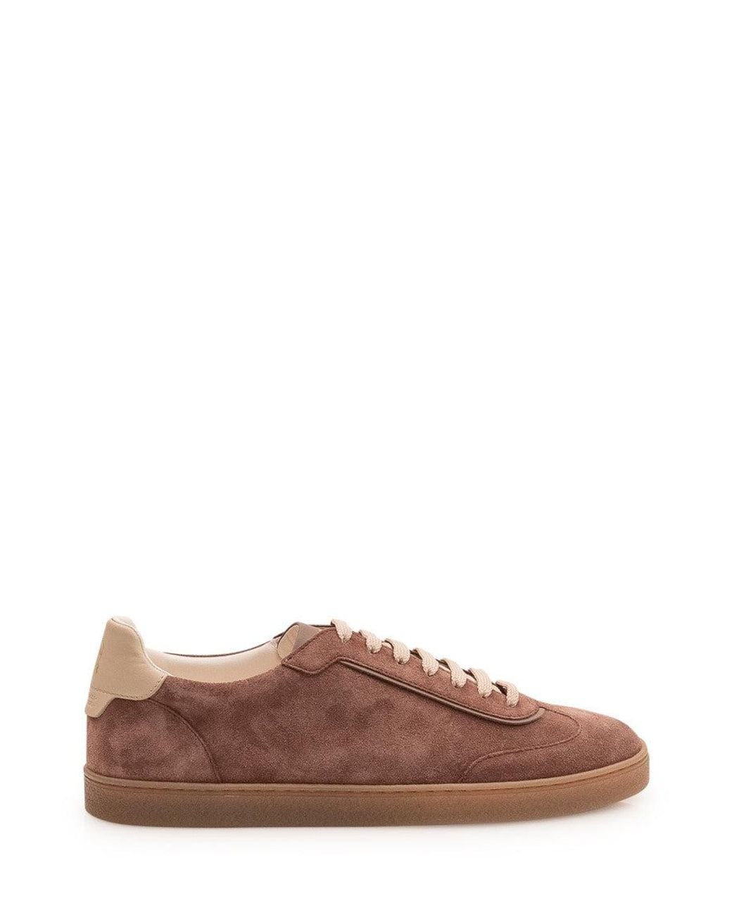 Brunello Cucinelli Brown Lace-Up Sneakers for men