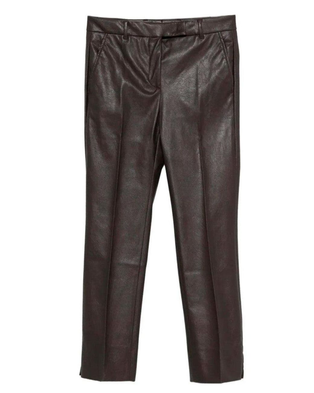 Incotex Gray Leather Pants