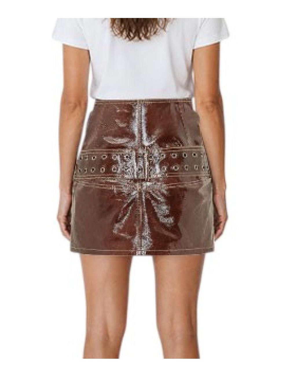 DIESEL Brown Leather Mini Skirt