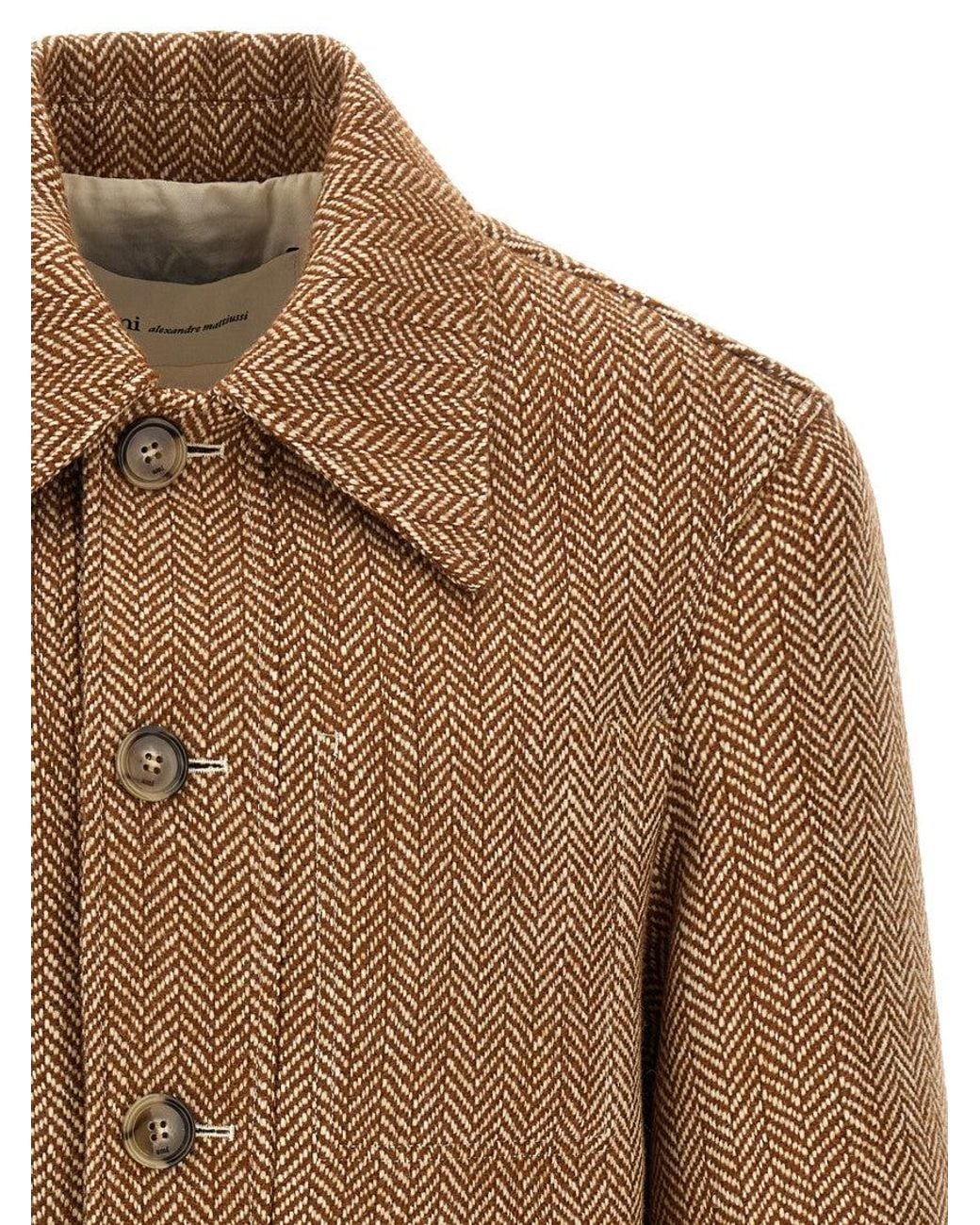 AMI Brown Shirt Collar Jacket for men