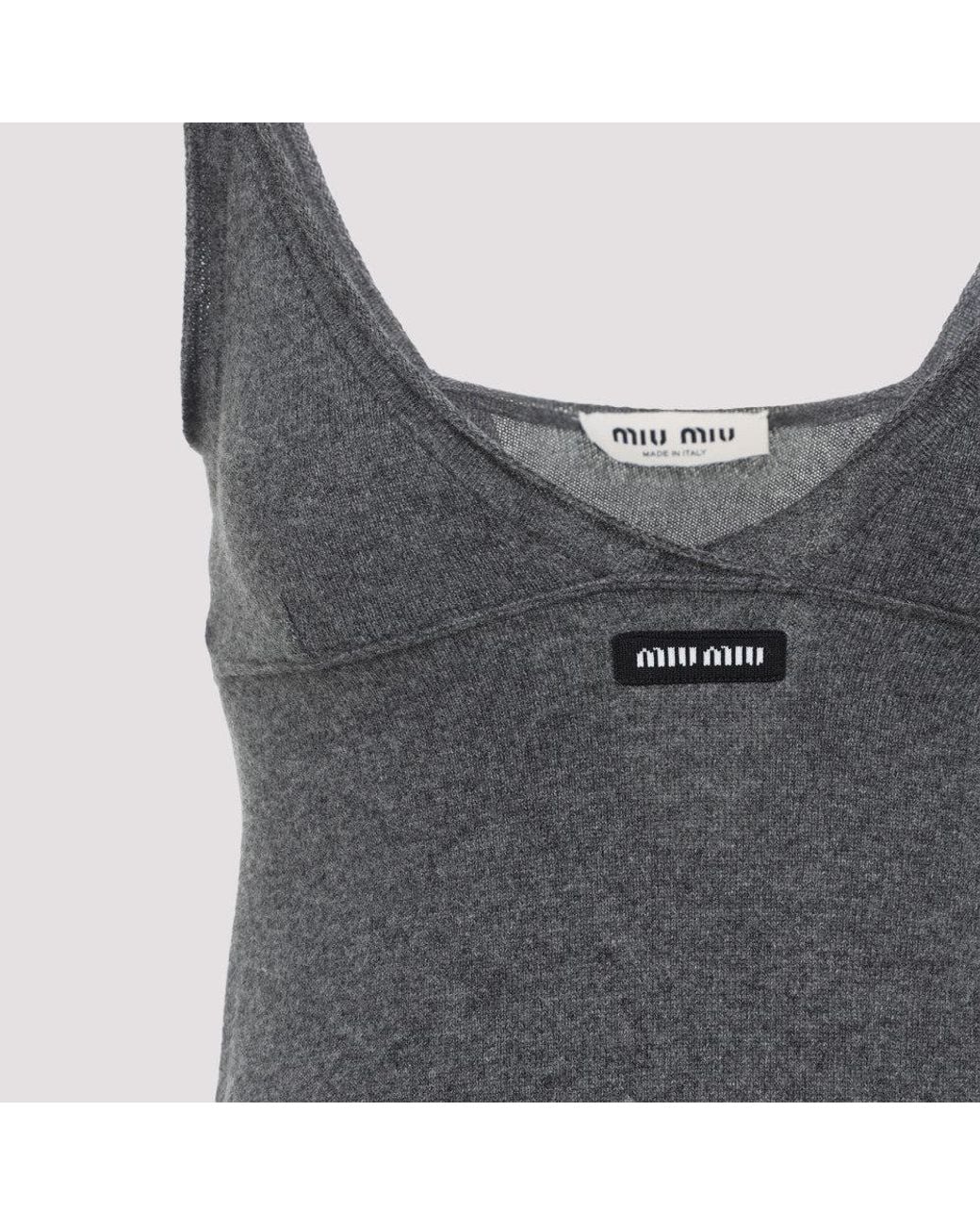Miu Miu Gray Cashmere Mini Dress