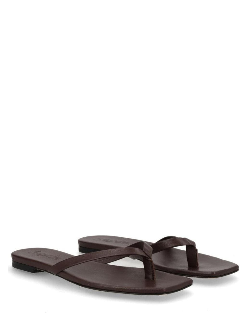 Aeyde Brown Slip On Slippers