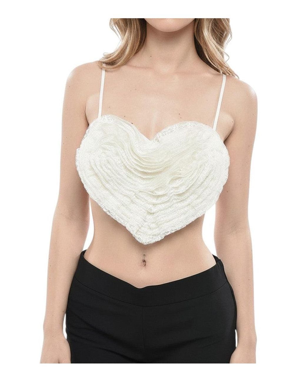 DSquared² White Sweet Heart Neck Top