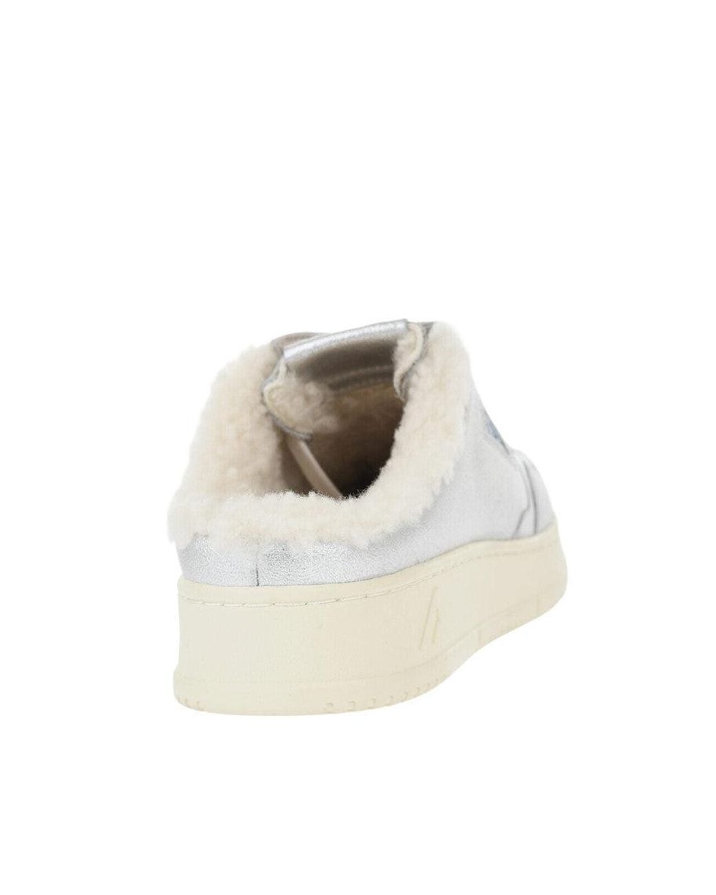 Autry White Metallic Leather Sneakers