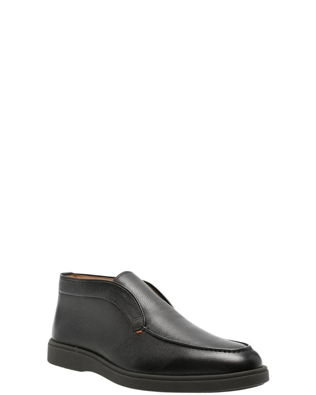 Santoni Gray Leather Boots for men