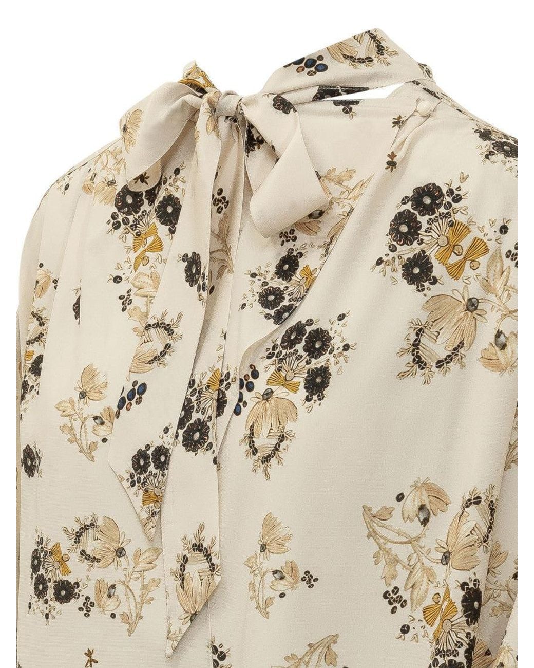 Isabel Marant White Floral Mock Collar Top