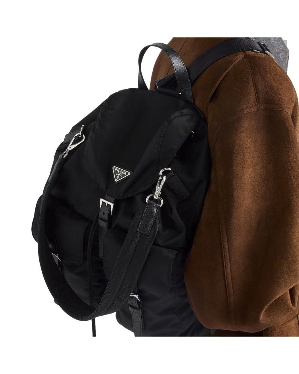 Prada Black Re-Nylon Large Backpack for men