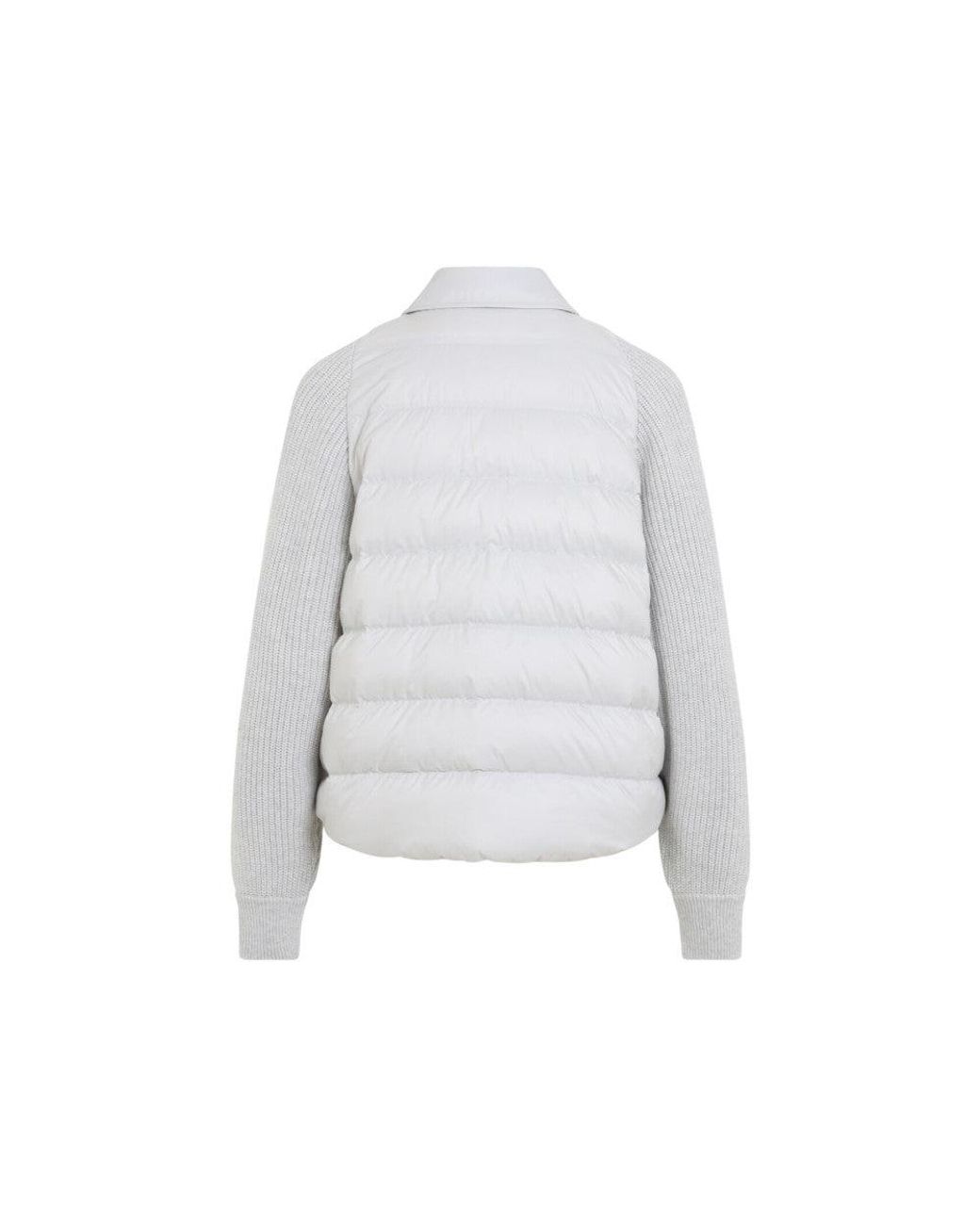 Brunello Cucinelli White Geyser Hybrid Padded Jacket