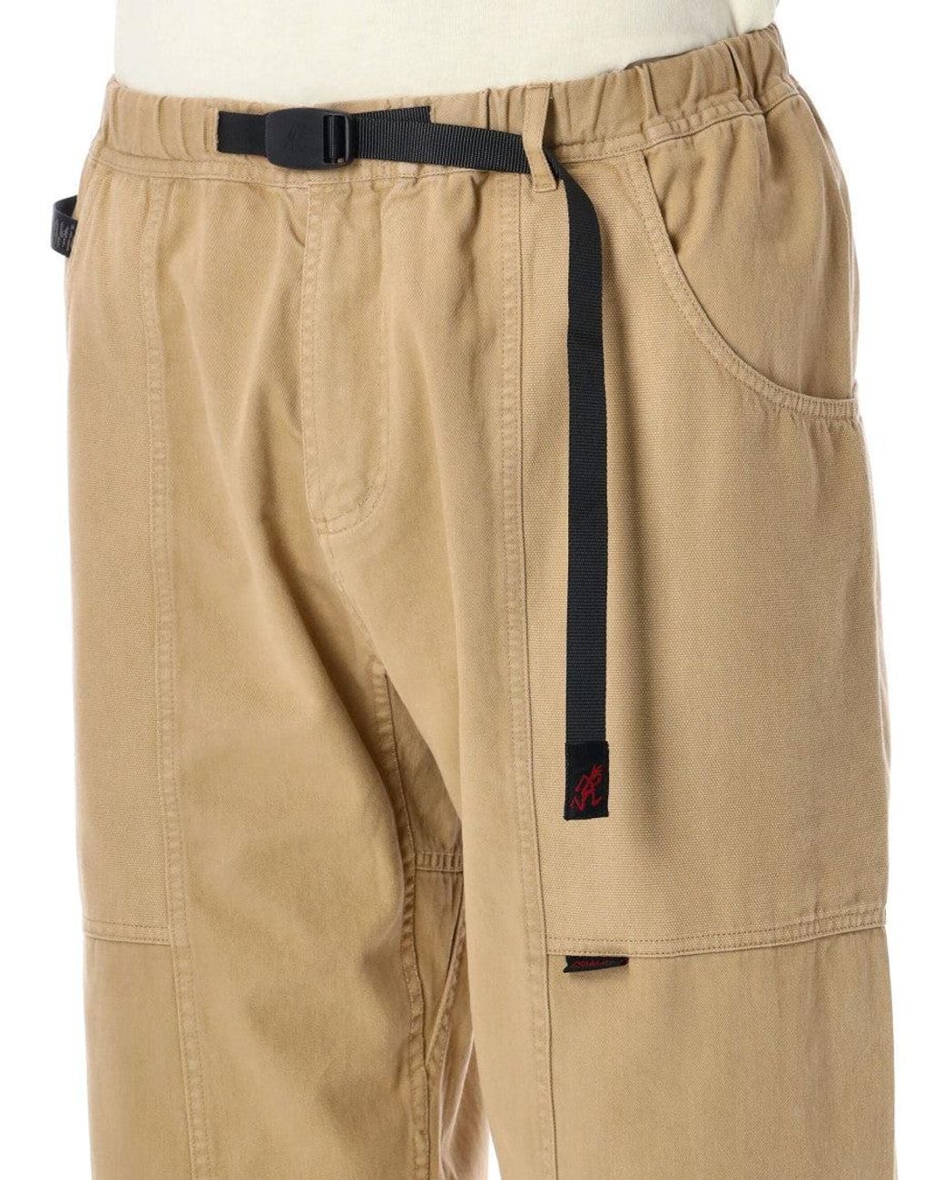 Gramicci Natural Khaki Belted Straight-Leg Trousers for men
