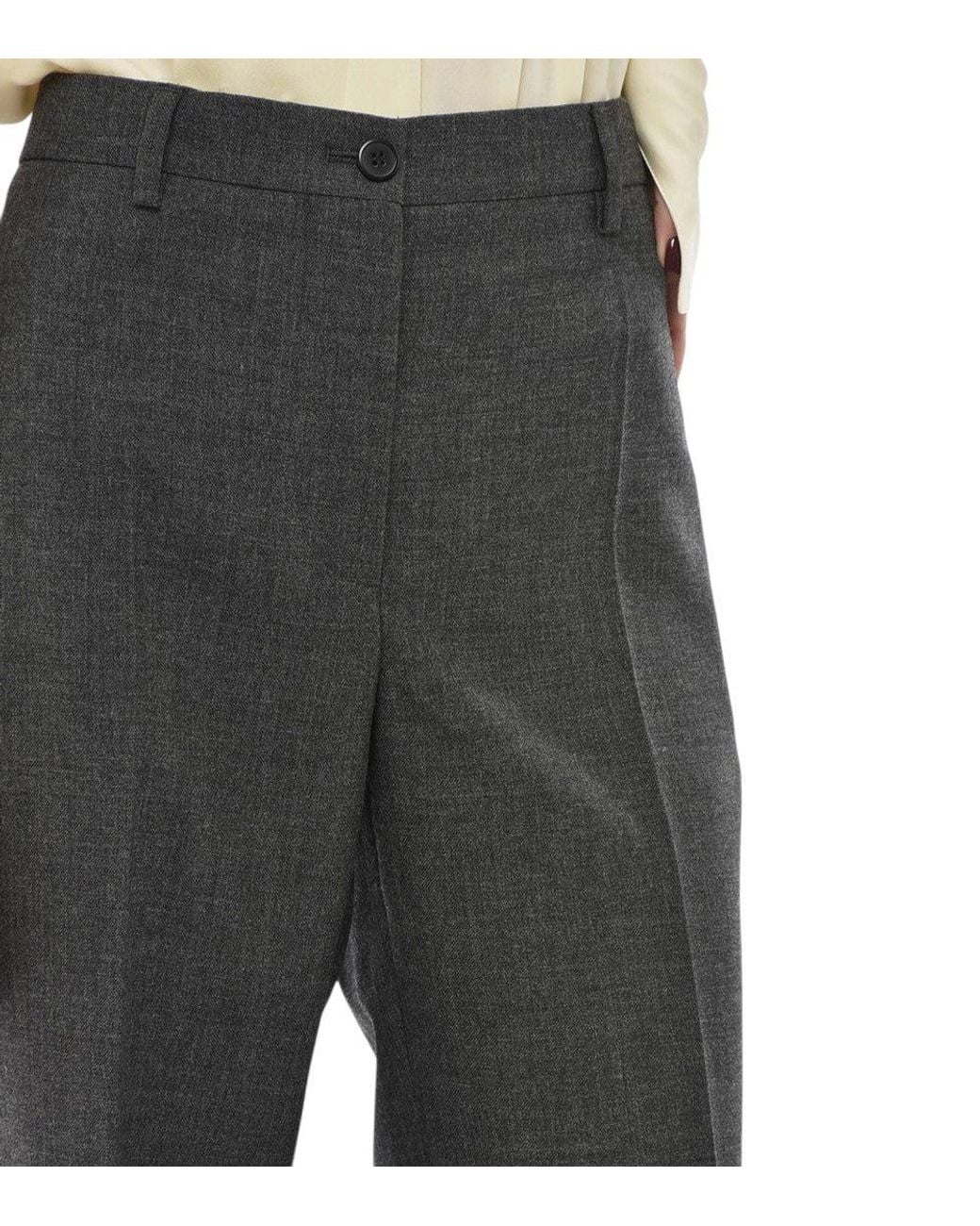Prada Gray Tailored Pleated Pants
