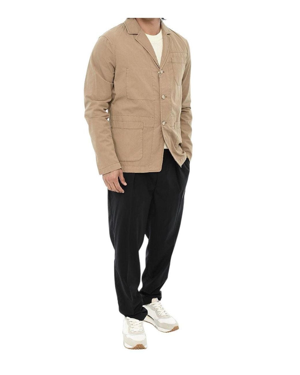 Woolrich Natural Notched Lapel Blazer for men