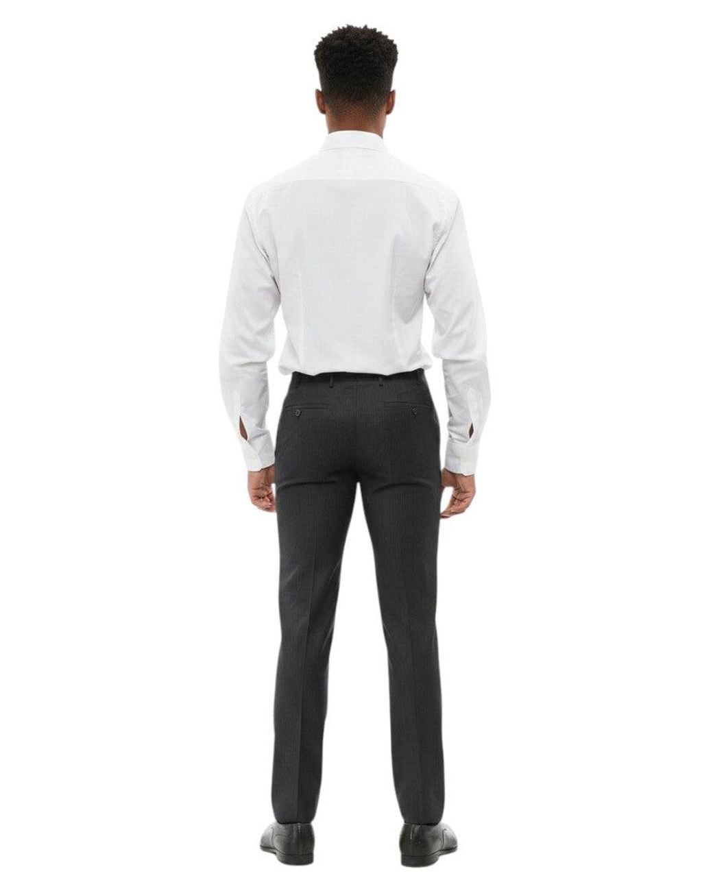 Corneliani Gray Flat Front Pants for men