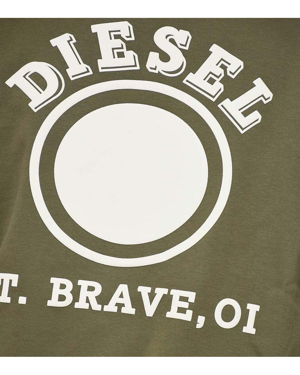 DIESEL Green Crew Neck Sweatshirt for men