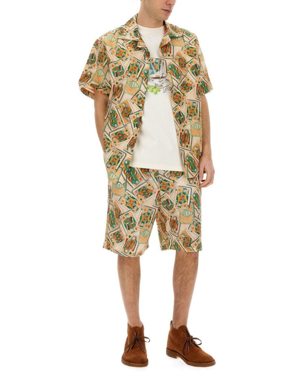 Drole de Monsieur Natural Printed Shorts for men