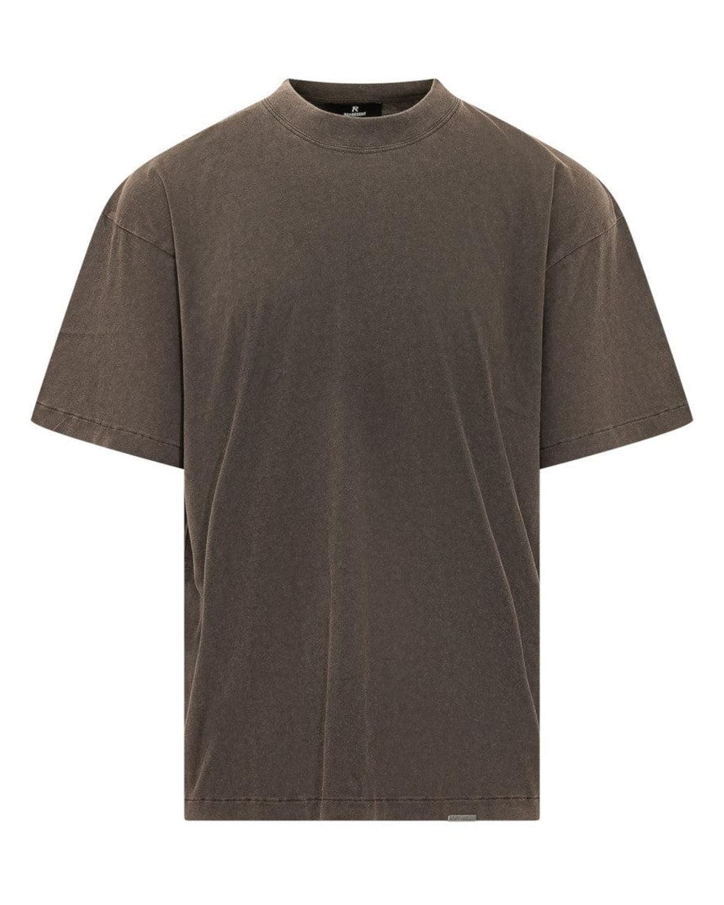 Represent Gray Coffee Crew Neck T-Shirt for men