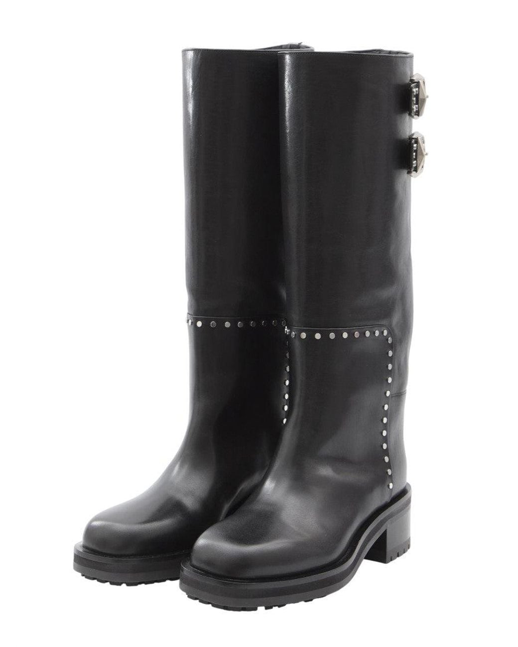 Jimmy Choo Black Studded Brooklyn Boots