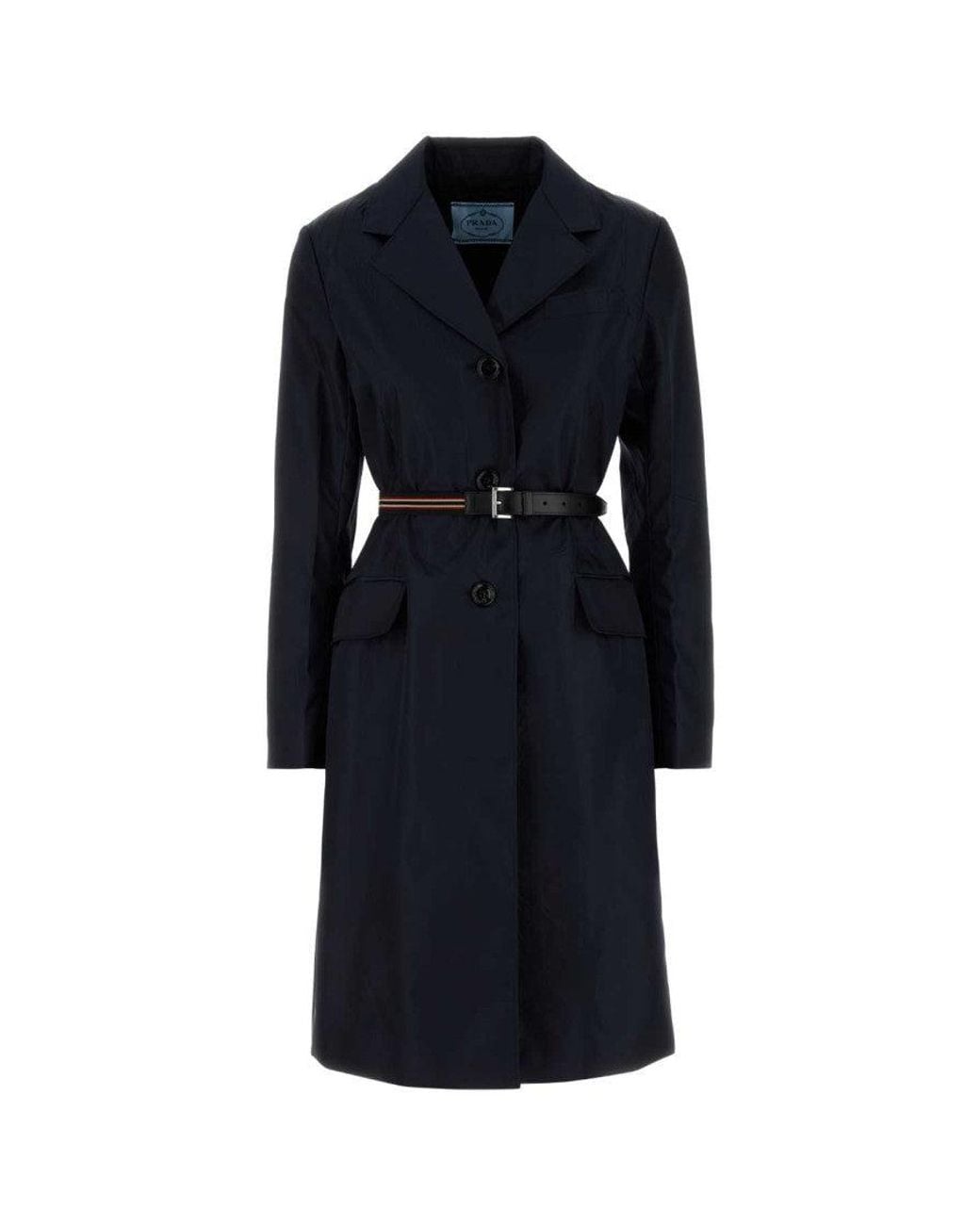 Prada Blue Belted Coat