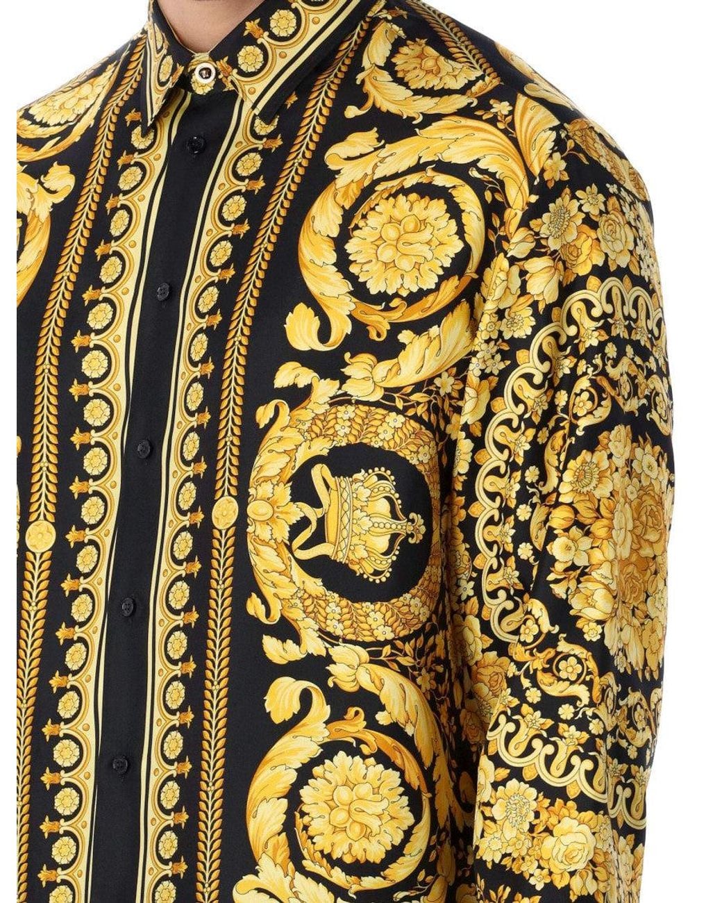 Versace Black Relaxed Printed Shirt for men