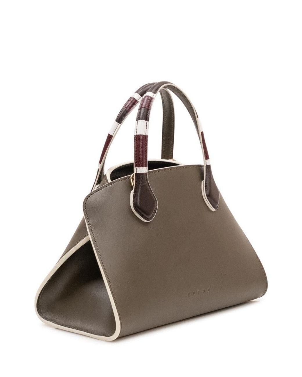 Marni Brown Overlap Small Satchel