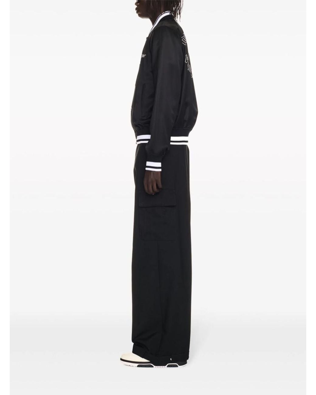 Off-White c/o Virgil Abloh Black Polyester Bomber Jacket With Contrast Detailing for men